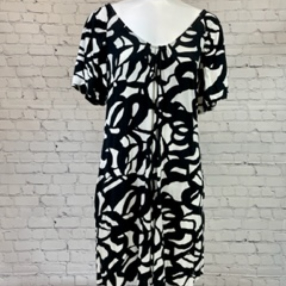 Easy On Easy Go Velvet black and white dress with pockets XL